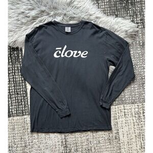 CLOVE Women's Branded‎ Black Long Sleeve Screen Print Top Size XL Comfort Colors